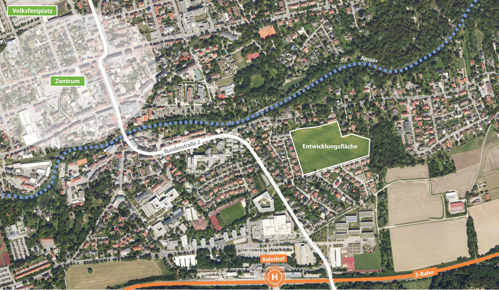 Lageplan "Am Krebsenbach" in der Stadt Fürstenfeldbruck